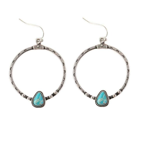 Turquoise Boho 925 Silver Dangle Drop Earrings - Picture 4 of 11